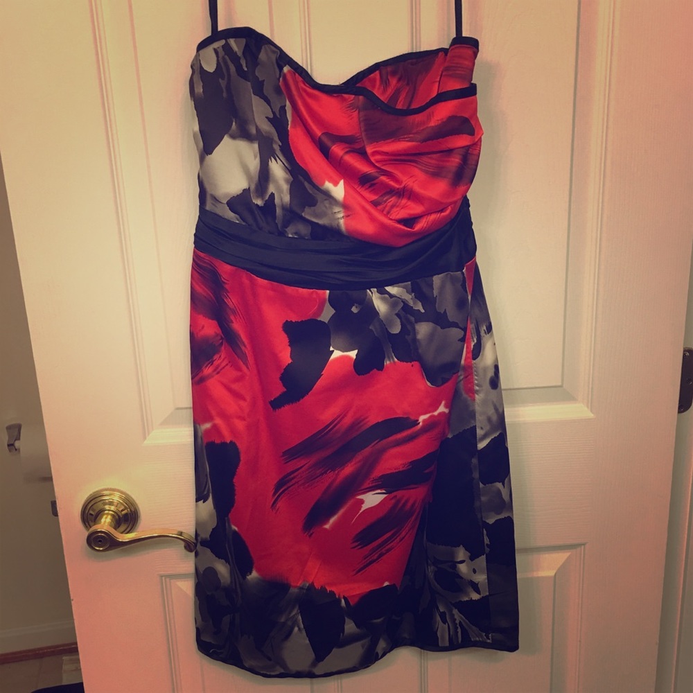 Strapless Floral Dress